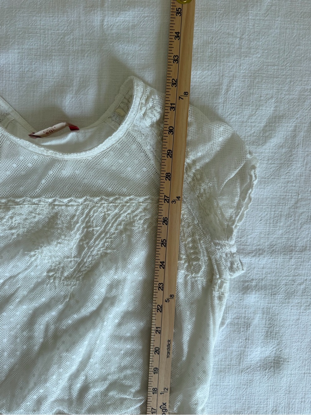 EDC ( by Esprit Group) White Lace-Trim Cotton Blend Mini Dress - Picture 9 of 9